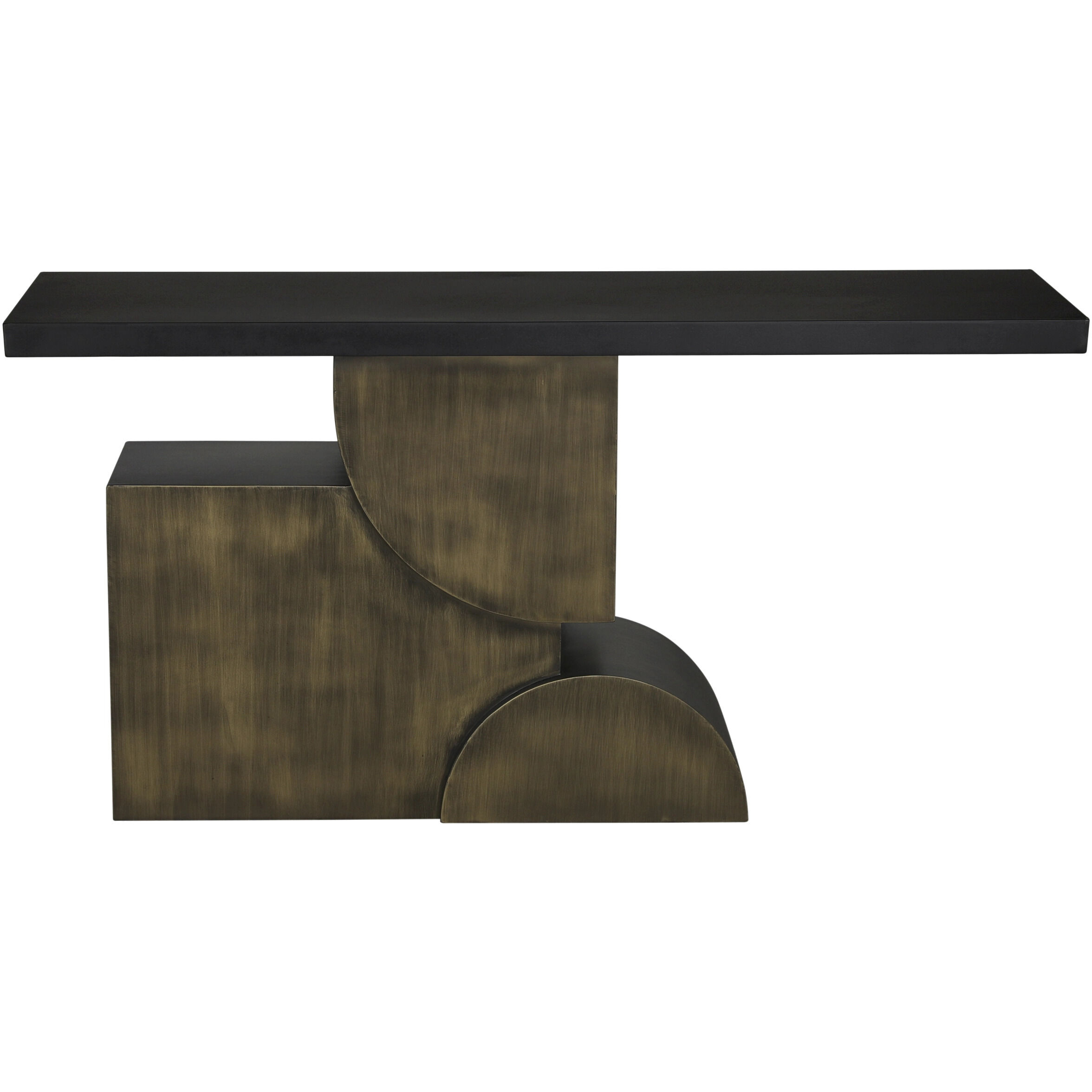 Couture 60 X 18 inch Matte Black and Aged Brass Console