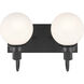 Hex LED 14.25 inch Black Bathroom Vanity Light Wall Light
