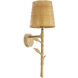 Farini 1 Light 5.91 inch Vintage Brass and Rattan Shade Wall Lamp Wall Light