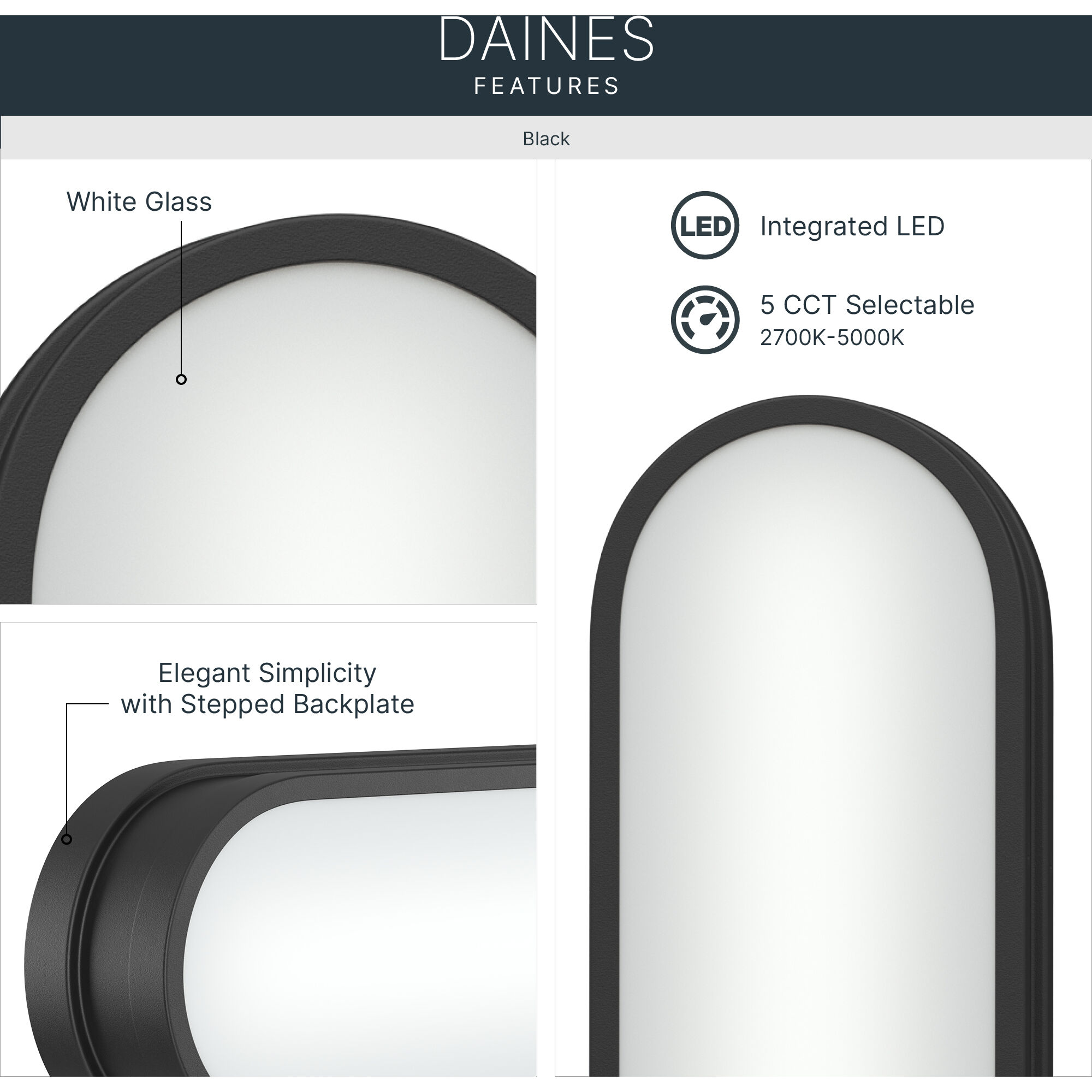 Daines LED 32.75 inch Black Bath Bar Wall Light