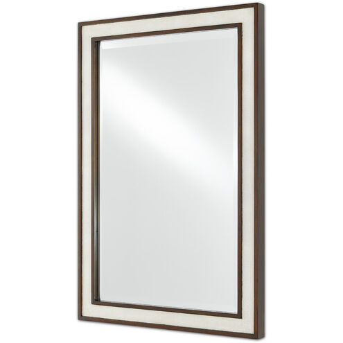 Evie 44 X 30 inch Ivory/Dark Walnut/Mirror Wall Mirror