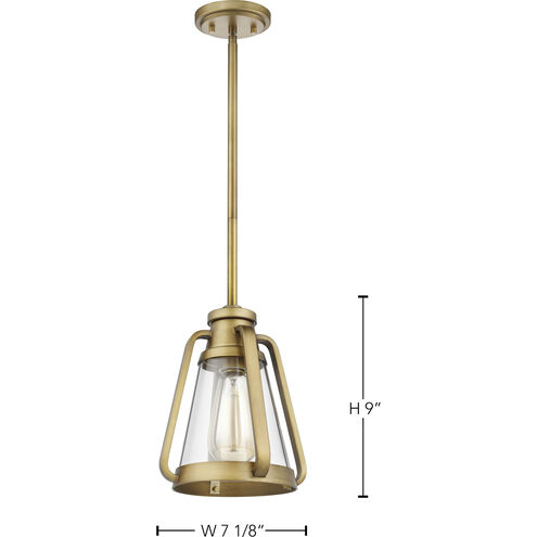 Everett 1 Light 7 inch Natural Brass Mini-Pendant Ceiling Light