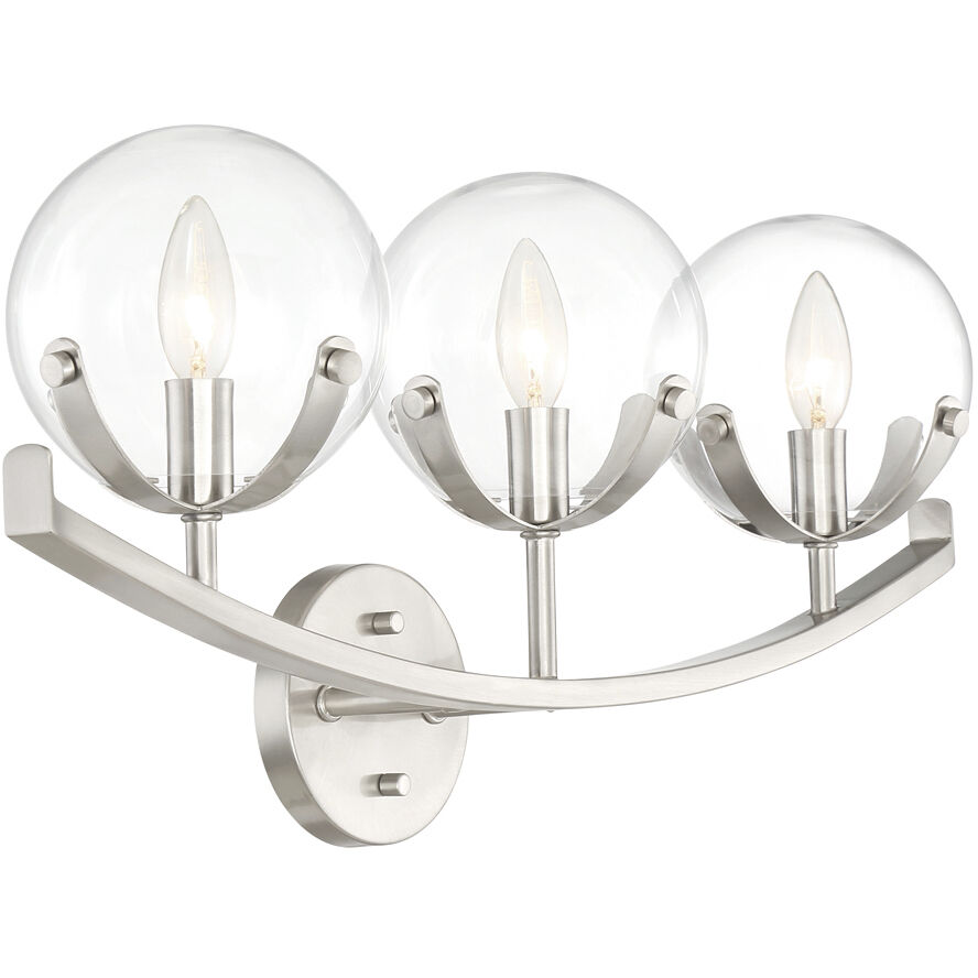 Spyglass 3 Light 24 inch Satin Platinum Bath Light Wall Light