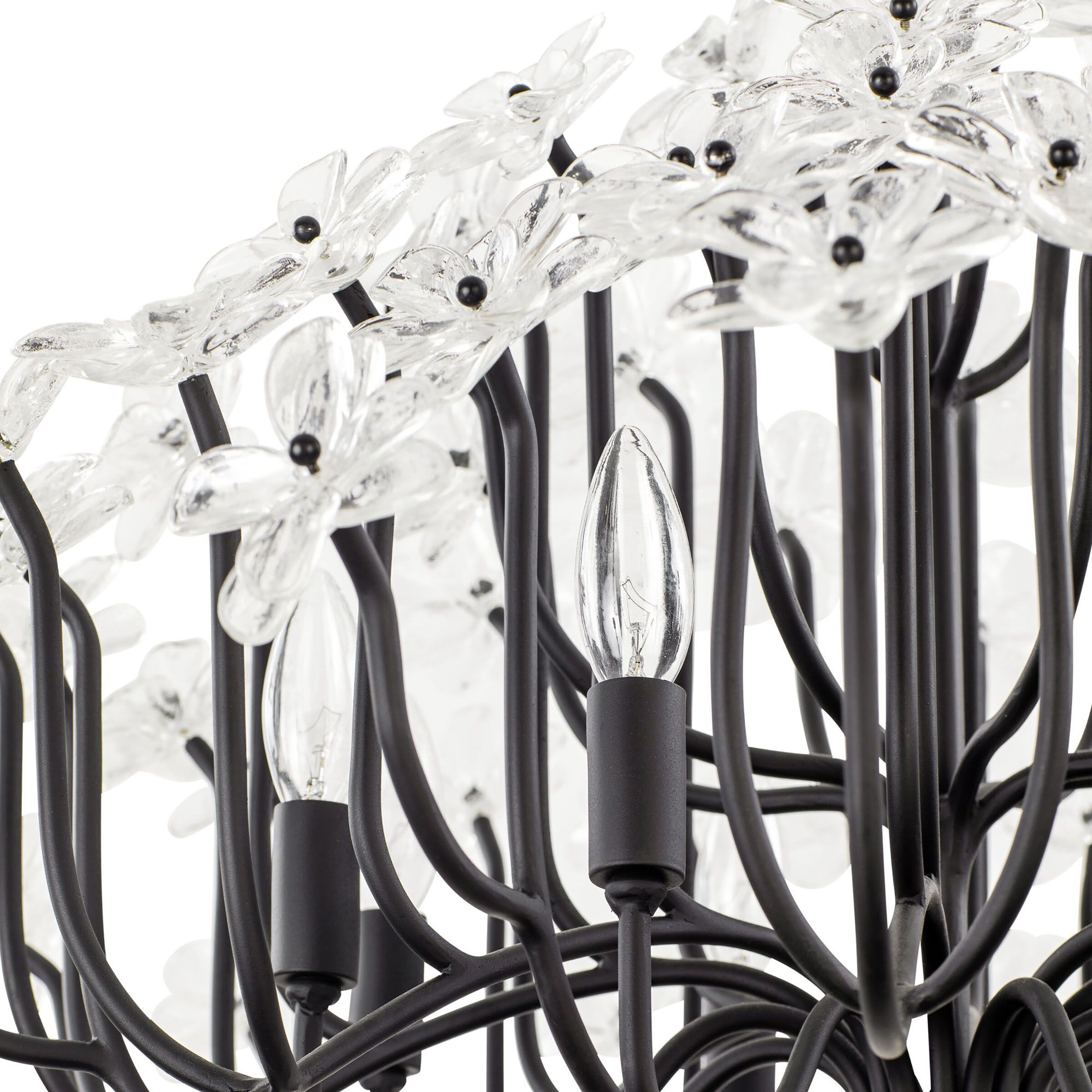 Wildflower 8 Light 32 inch Matte Black Chandelier Ceiling Light, Smithsonian Collaboration