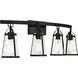 Albany 4 Light 32 inch Black Bathroom Vanity Light Wall Light