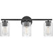 Leta 3 Light 22.75 inch Black Bath Light Wall Light
