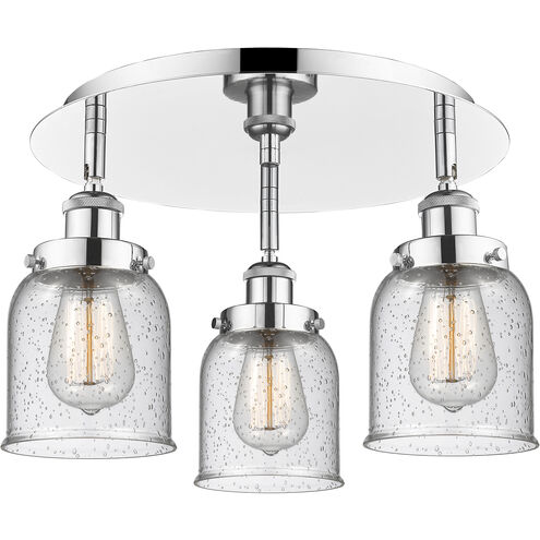 Bell 3 Light 16.75 inch Polished Chrome Flush Mount Ceiling Light in Seedy