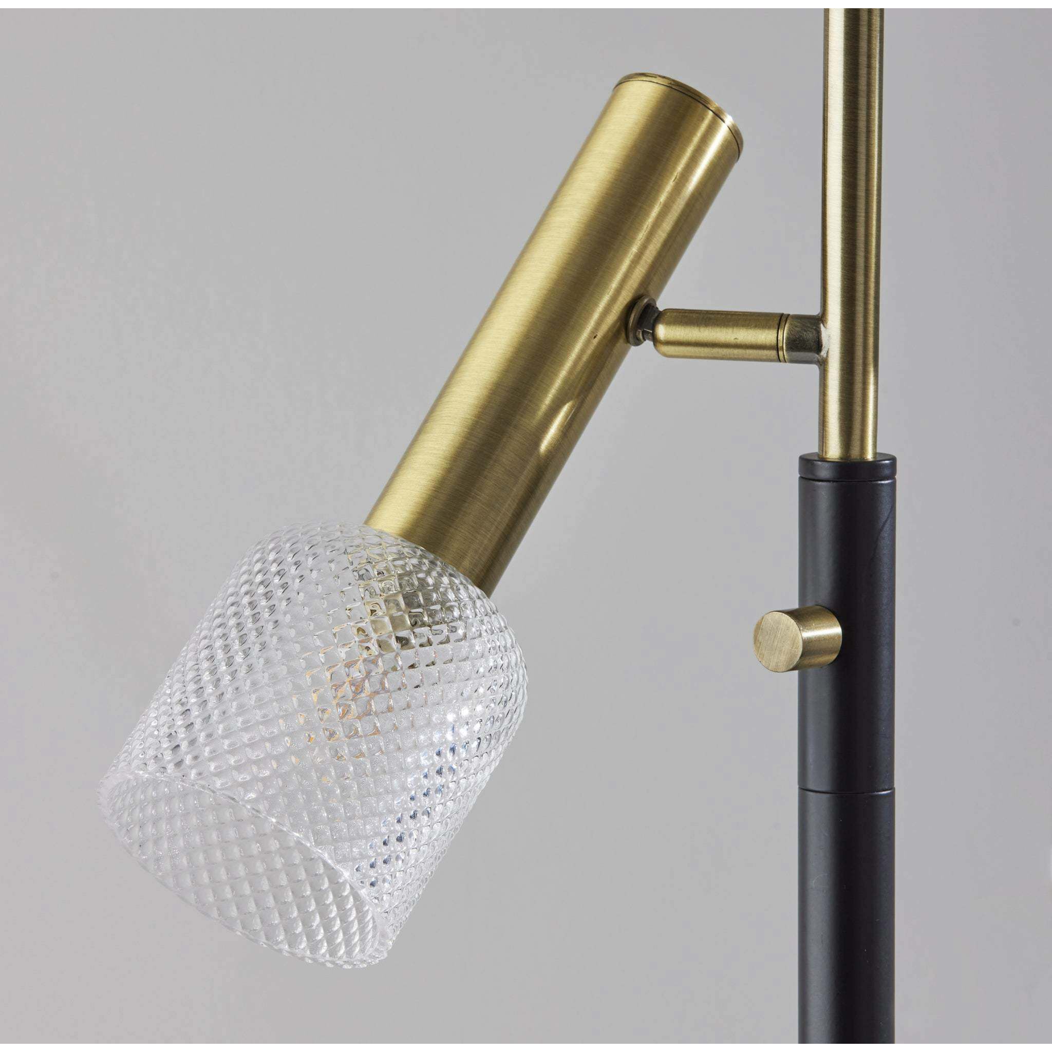 Melvin 63 inch 3.00 watt Black and Antique Brass Floor Lamp Portable Light