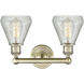 Conesus 2 Light 15 inch Antique Brass and Clear Crackle Bath Vanity Light Wall Light