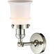 Franklin Restoration Small Canton LED 6 inch Polished Nickel Semi-Flush Mount Ceiling Light in Matte White Glass, Franklin Restoration