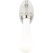 Downtown Urban Owego Armed Sconce Wall Light in Satin Nickel, Gloss White Glass