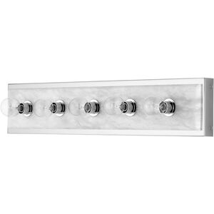Berdine 5 Light 5 inch Natural/Polished Nickel Bath Bar Wall Light, Large