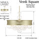 Verdi Square 8 Light 26 inch Soft Gold With Gold Leaf Convertible Pendant Ceiling Light