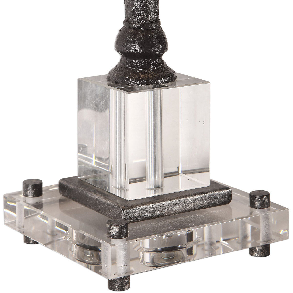 Teala 36 inch 100 watt Aged Black with Silver Highlights and Crystal Buffet Lamp Portable Light