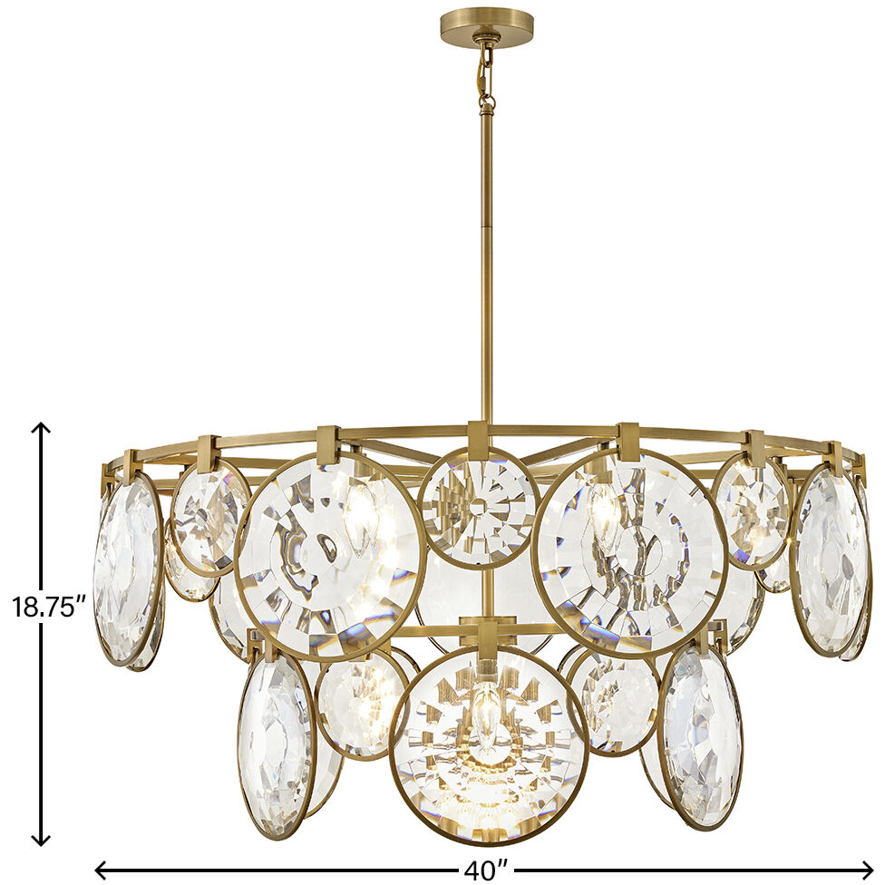 Nala LED 40 inch Heritage Brass Chandelier Ceiling Light
