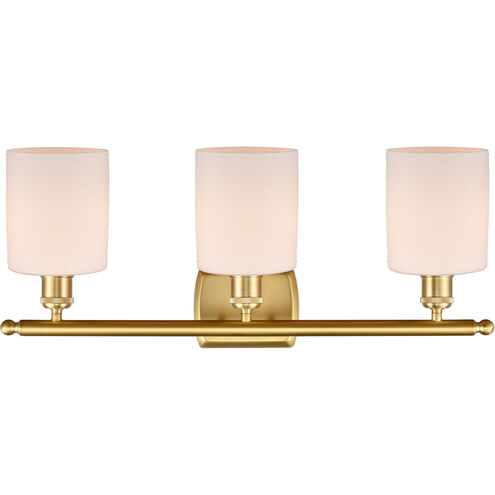 Ballston Cobbleskill LED 26 inch Satin Gold Bath Vanity Light Wall Light in Matte White Glass, Ballston