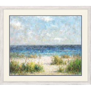 Coastal Feel Blue and Beige and Green and Multi Framed Art