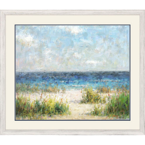 Coastal Feel Blue and Beige and Green and Multi Framed Art