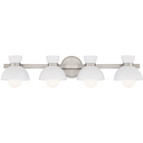 Stella 4 Light 33.5 inch Brushed Nickel Bathroom Vanity Light Wall Light