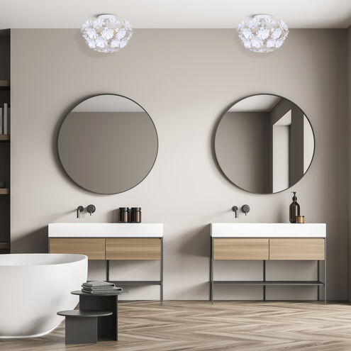 Cassia 2 Light 15 inch White Flush Mount Ceiling Light