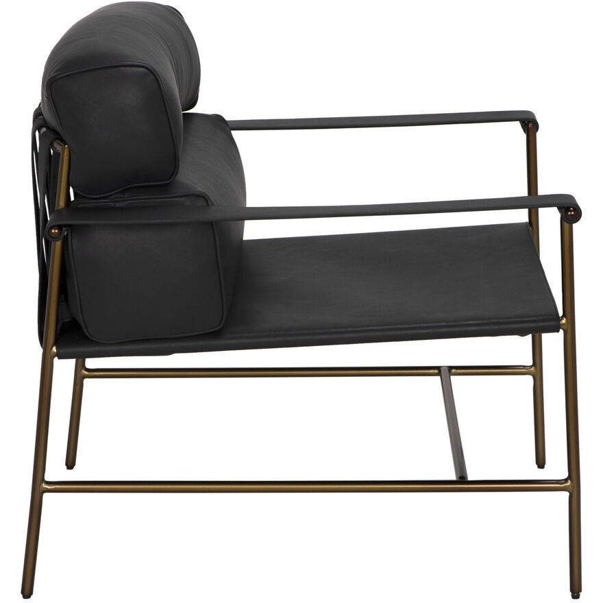 Chet Bronze Powder Coat and Santosa Matte Black Occasional Chair