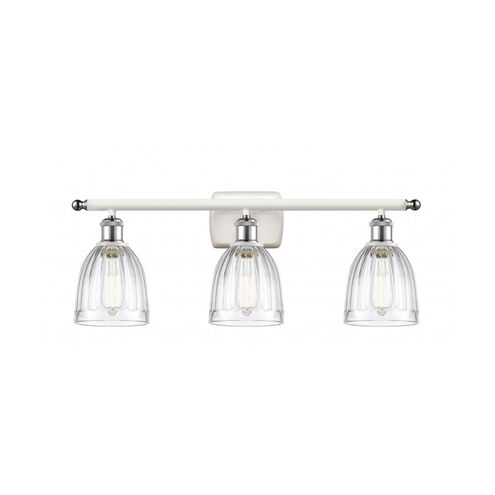 Ballston Brookfield LED 26 inch White and Polished Chrome Bath Vanity Light Wall Light in Clear Glass, Ballston