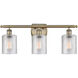 Ballston Cobbleskill 3 Light 26 inch Antique Brass Bath Vanity Light Wall Light in Incandescent, Clear Glass, Ballston