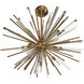 Palisades Ave. 8 Light 32 inch Aged Brass with Champagne Glass Chandelier Ceiling Light