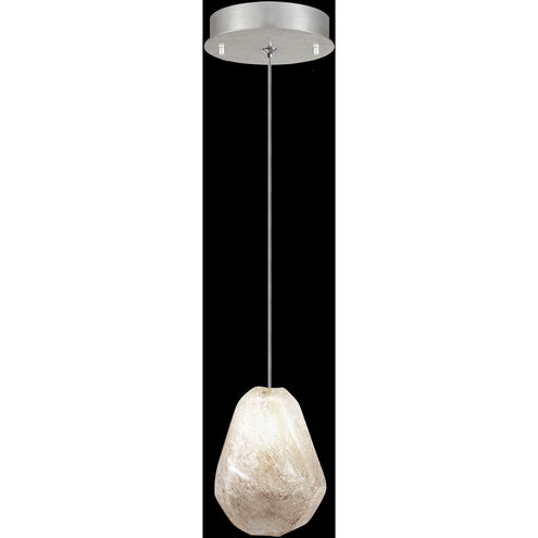 Natural Inspirations 1 Light 5.5 inch Silver Pendant Ceiling Light in Natural Quartz Studio Glass 9