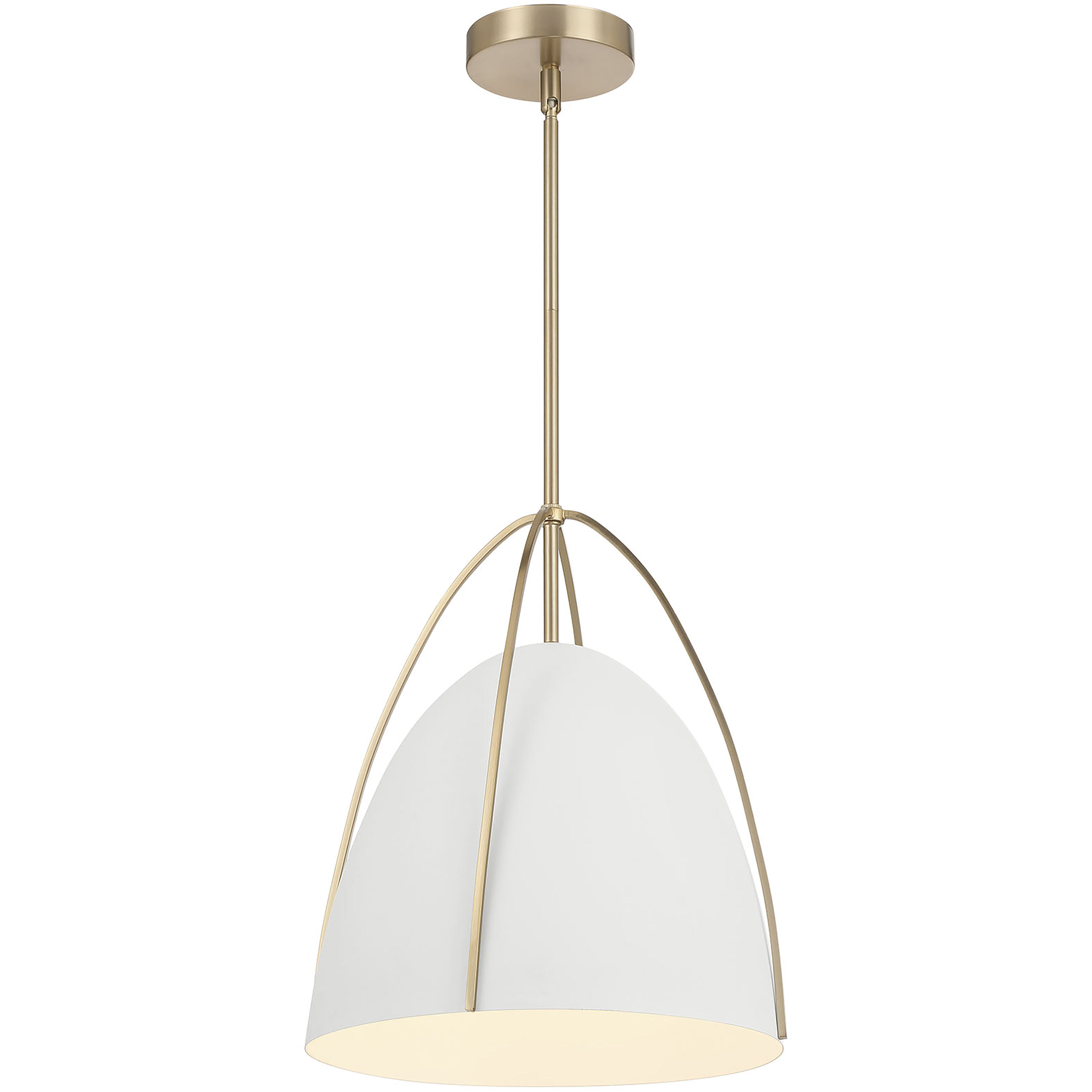Pomelle 1 Light 13.75 inch Matte White and Modern Gold Pendant Ceiling Light in Matte White/Modern Gold