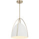 Pomelle 1 Light 13.75 inch Matte White and Modern Gold Pendant Ceiling Light in Matte White/Modern Gold