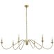 Rohan 6 Light 60 inch Satin Gold Chandelier Ceiling Light