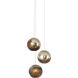 Pathos 3 Light 10.5 inch Antique Silver and Antique Gold and Matte Charcoal Multi-Drop Pendant Ceiling Light