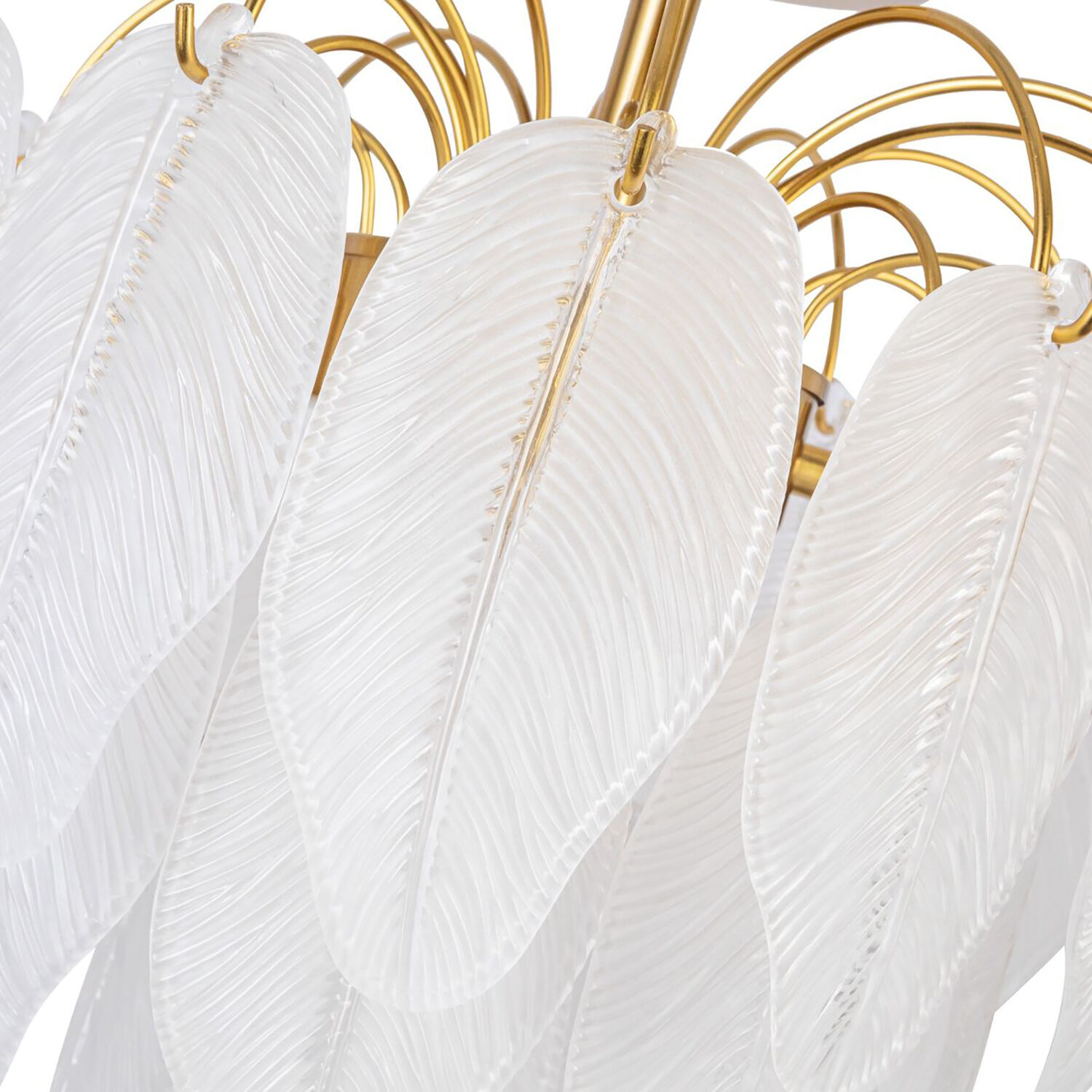 Alessia 4 Light 13.6 inch Brushed Brass and White Semi-Flush Mount Ceiling Light