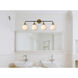 Hanson 4 Light 38 inch Black and Brass Bath Sconce Wall Light