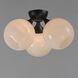 Neve 3 Light 18.75 inch Black Semi-Flush Mount Ceiling Light