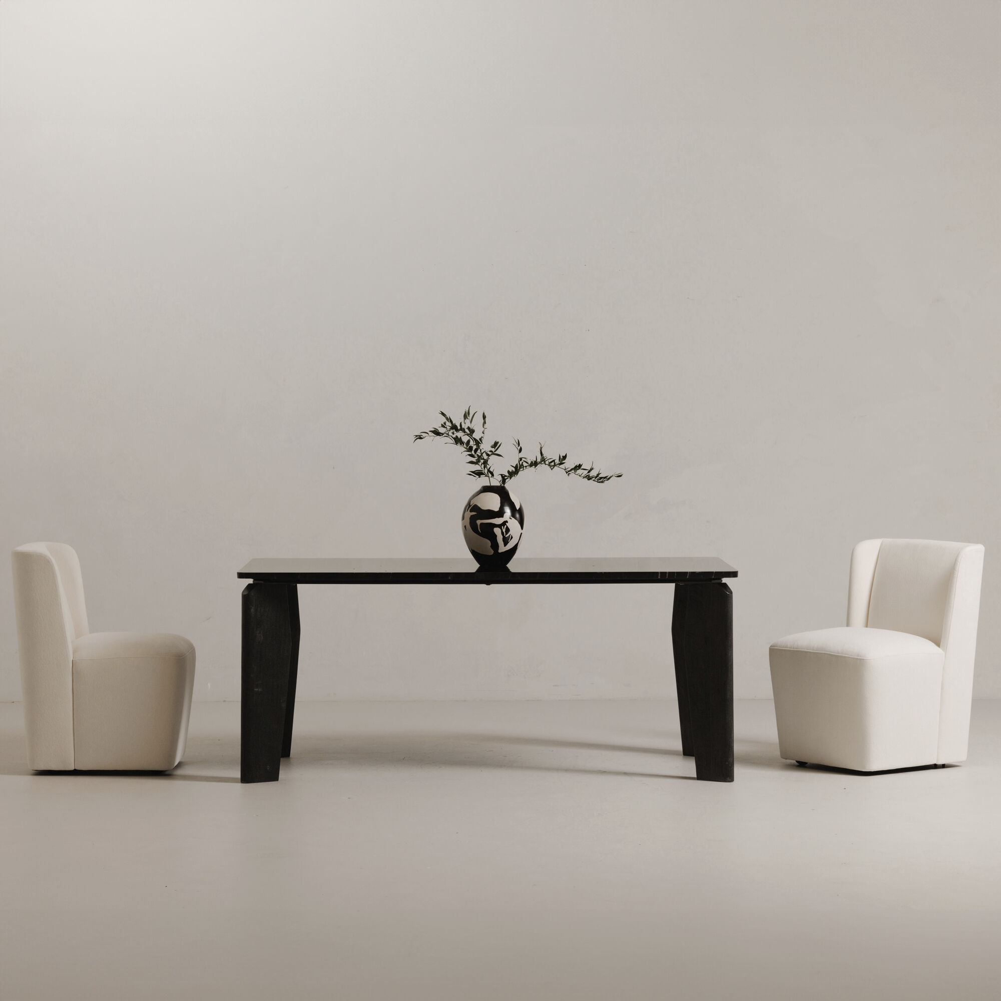 Cormac White Rolling Dining Chair