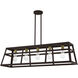 Schofield 5 Light 40 inch Bronze with Antique Brass Accents Linear Chandelier Ceiling Light