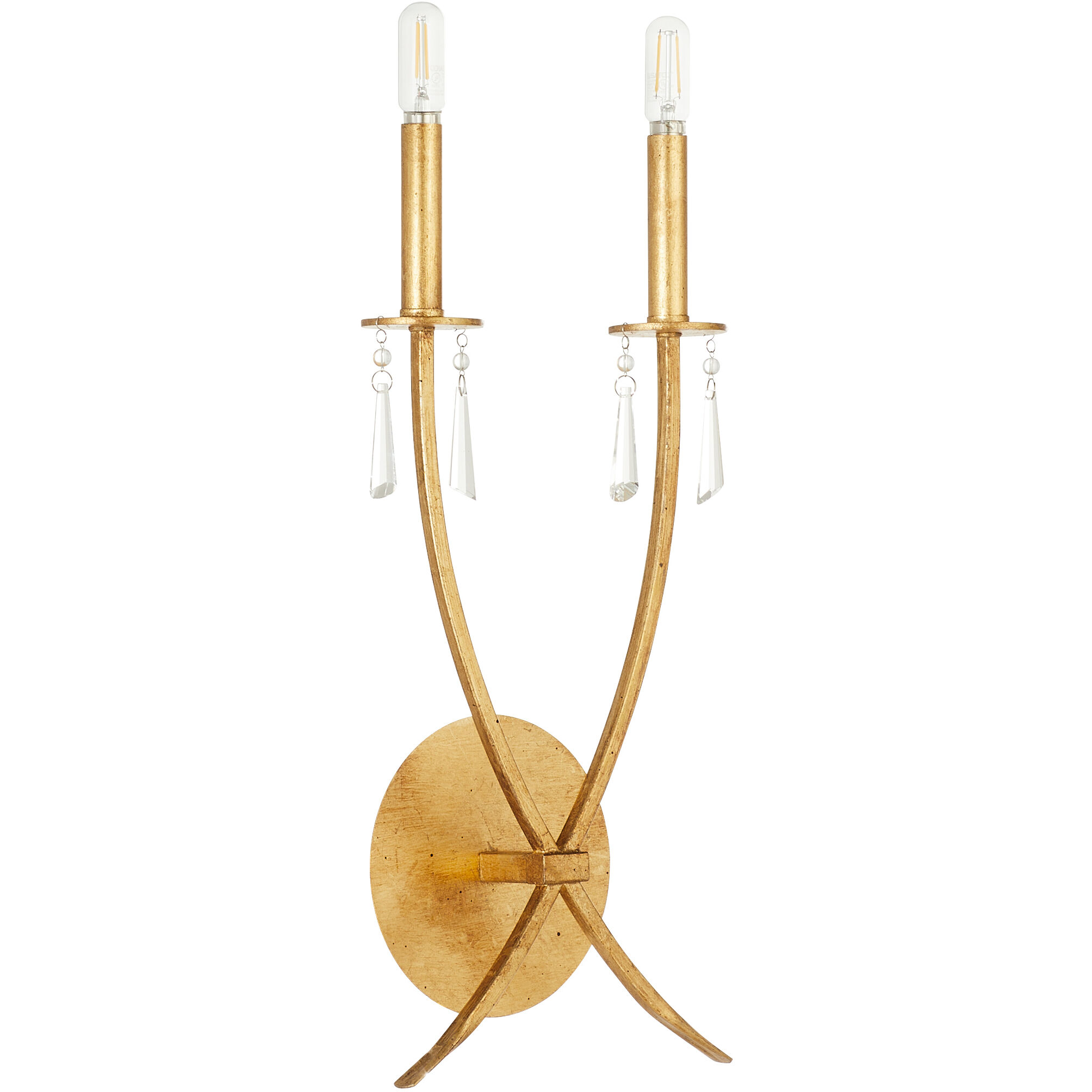 Quorum 521 2 74 Majesty 2 Light 9 inch Gold Leaf Wall Sconce Wall