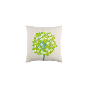 Agapanthus 20 X 20 inch Teal and Grass Green Throw Pillow