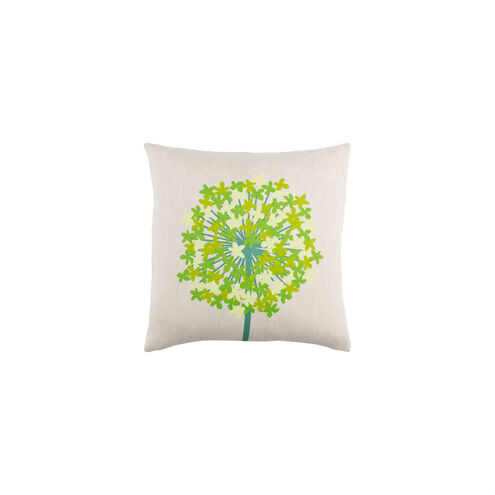 Agapanthus 20 X 20 inch Teal and Grass Green Throw Pillow
