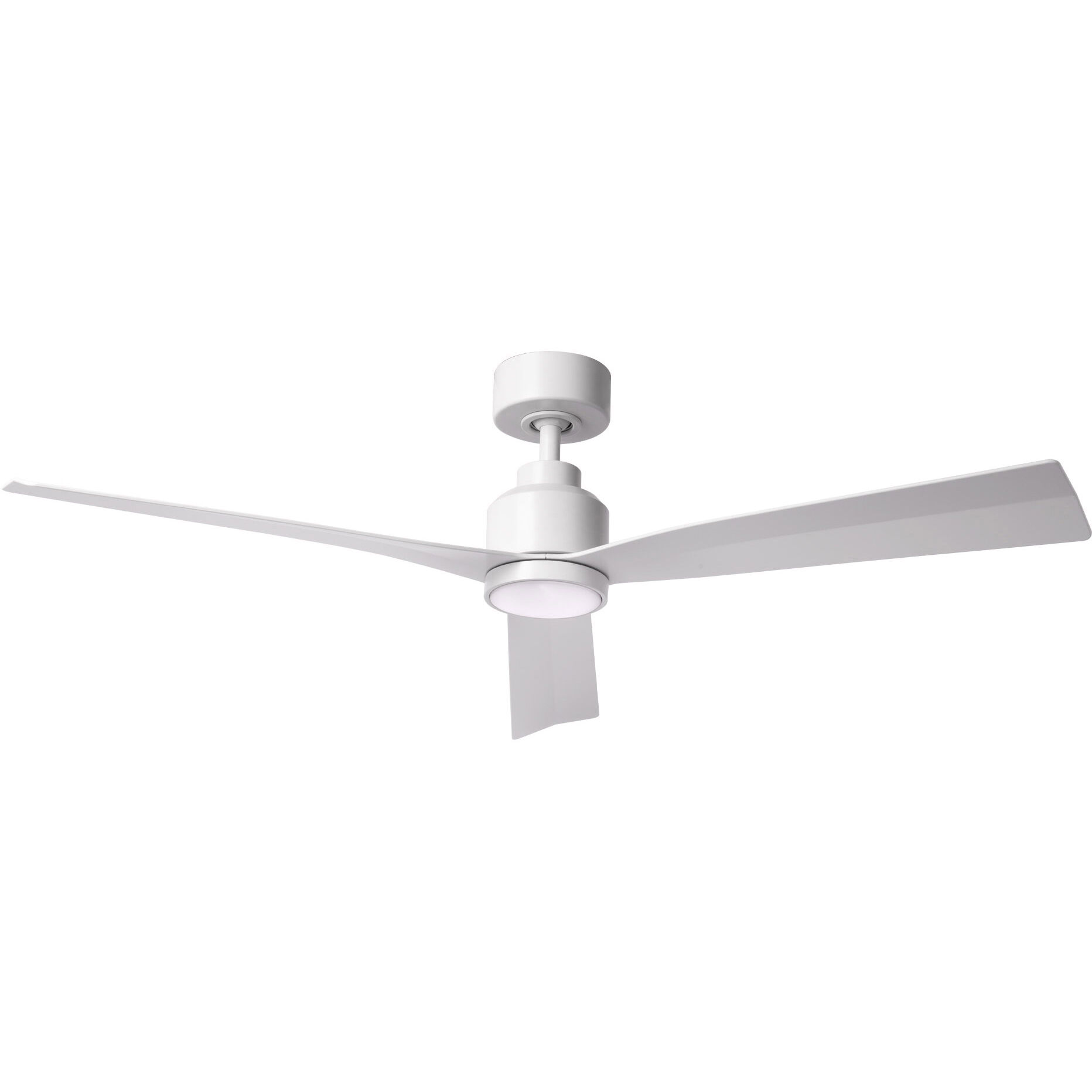 Clean 52 inch Matte White Downrod Ceiling Fans, Smart Fan