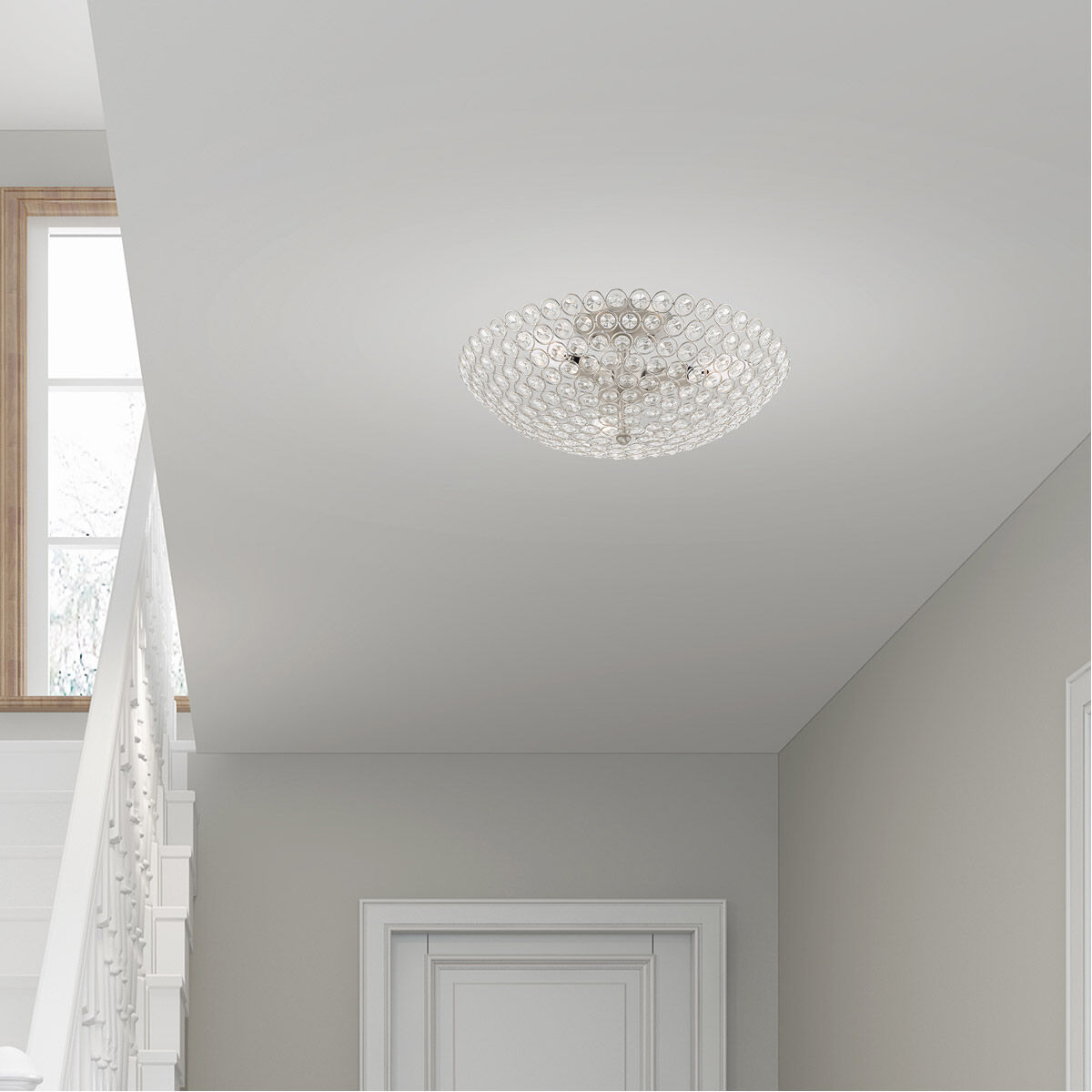 Cassandra 3 Light 16 inch Brushed Nickel Semi-Flush Mount Ceiling Light