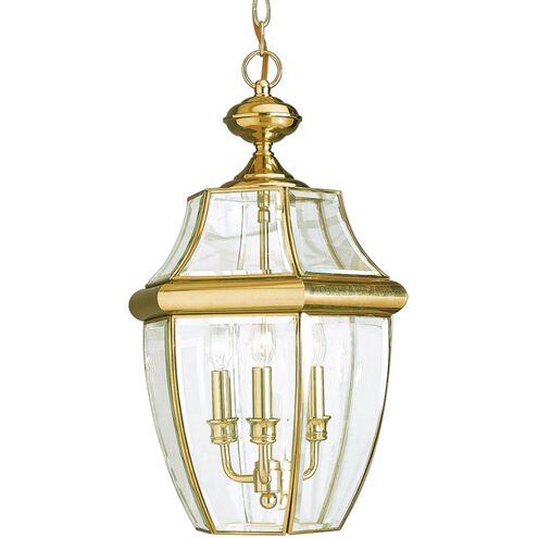 Lancaster 3 Light 11.75 inch Polished Brass Outdoor Pendant