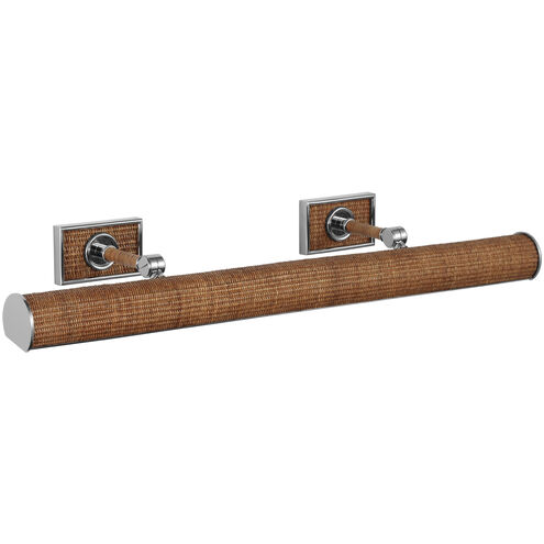 Chapman & Myers Halwell 16 watt 30 inch Polished Nickel and Natural Woven Rattan Picture Light Wall Light