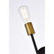 Armin 2 Light 4 inch Black and Brass Wall Sconce Wall Light