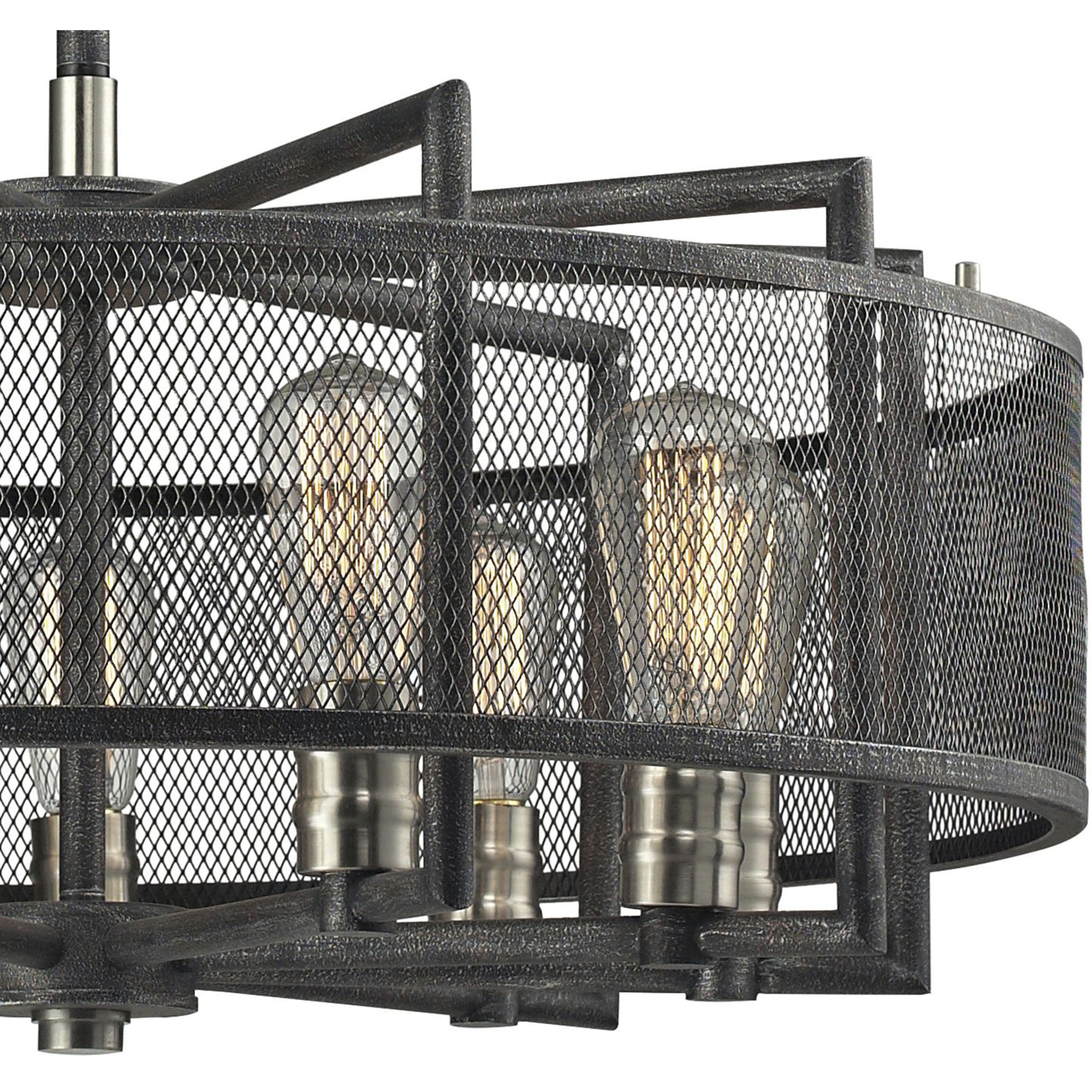 Slatington 9 Light 28 inch Dark Graphite with Brushed Nickel Chandelier Ceiling Light