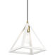 Pinnacle 1 Light 10 inch Textured White with Antique Brass Accents Pendant Ceiling Light