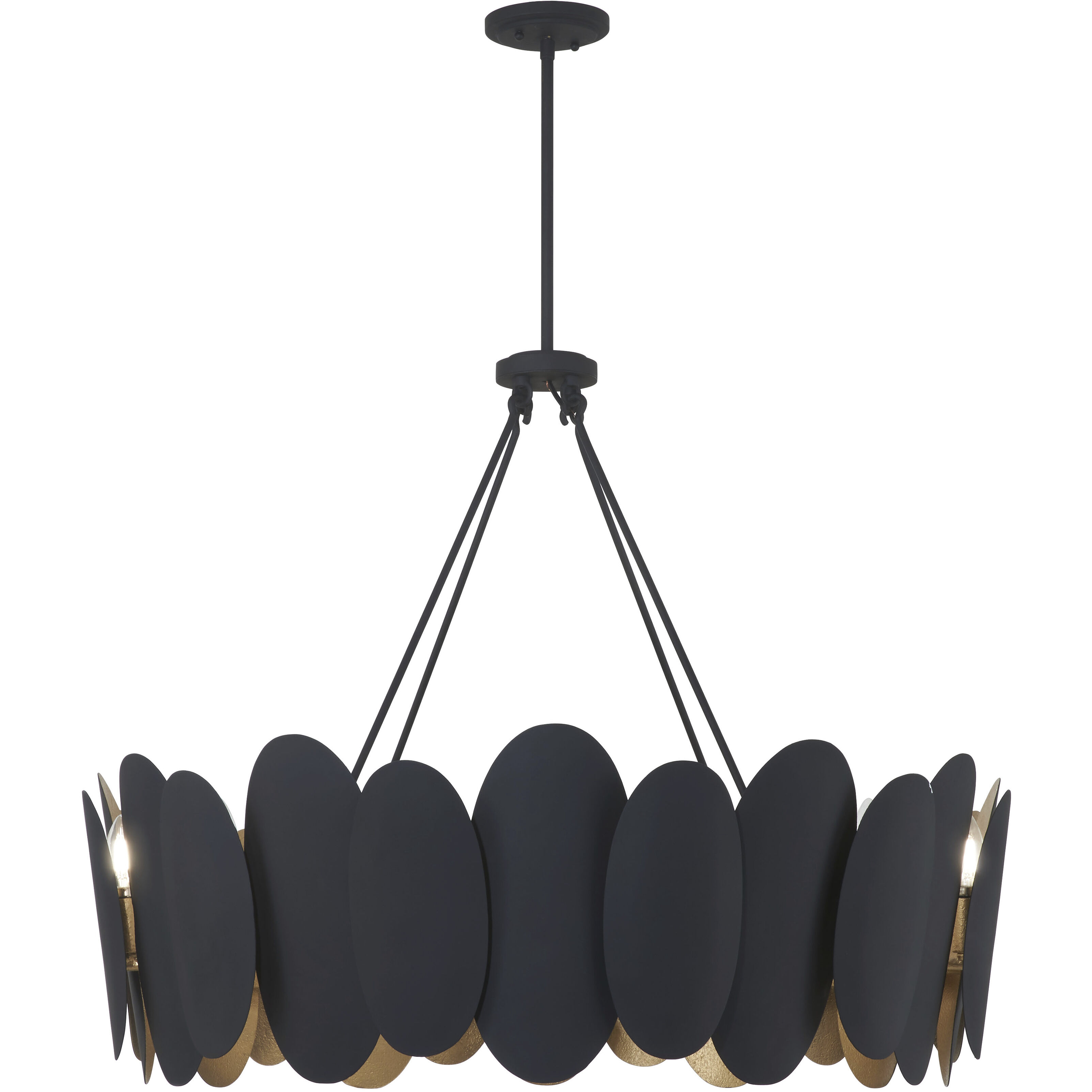 Vailen 12 Light 36 inch Dark Matte Black Pendant Ceiling Light