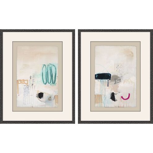 Abstract Collection Rubbed Matte Espresso Wood With Honeycomb Embossing Framed Art